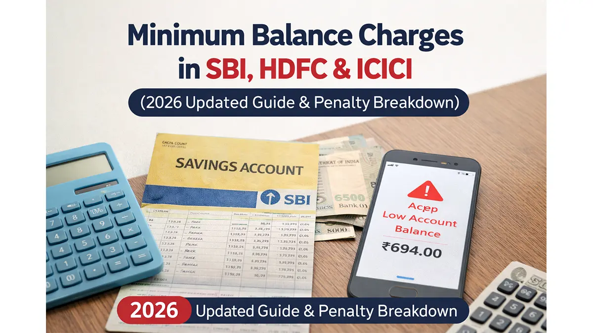 Minimum Balance Charges in SBI, HDFC & ICICI (2026 Updated Guide & Penalty Breakdown)